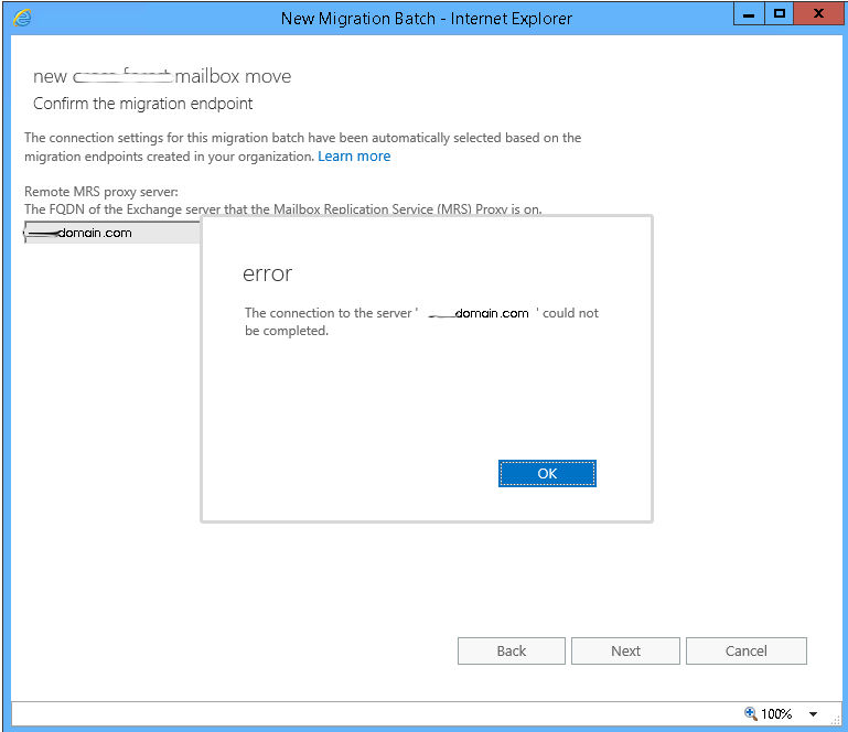 MRS Proxy Error The Connection To The Server Could Not Be Completed 